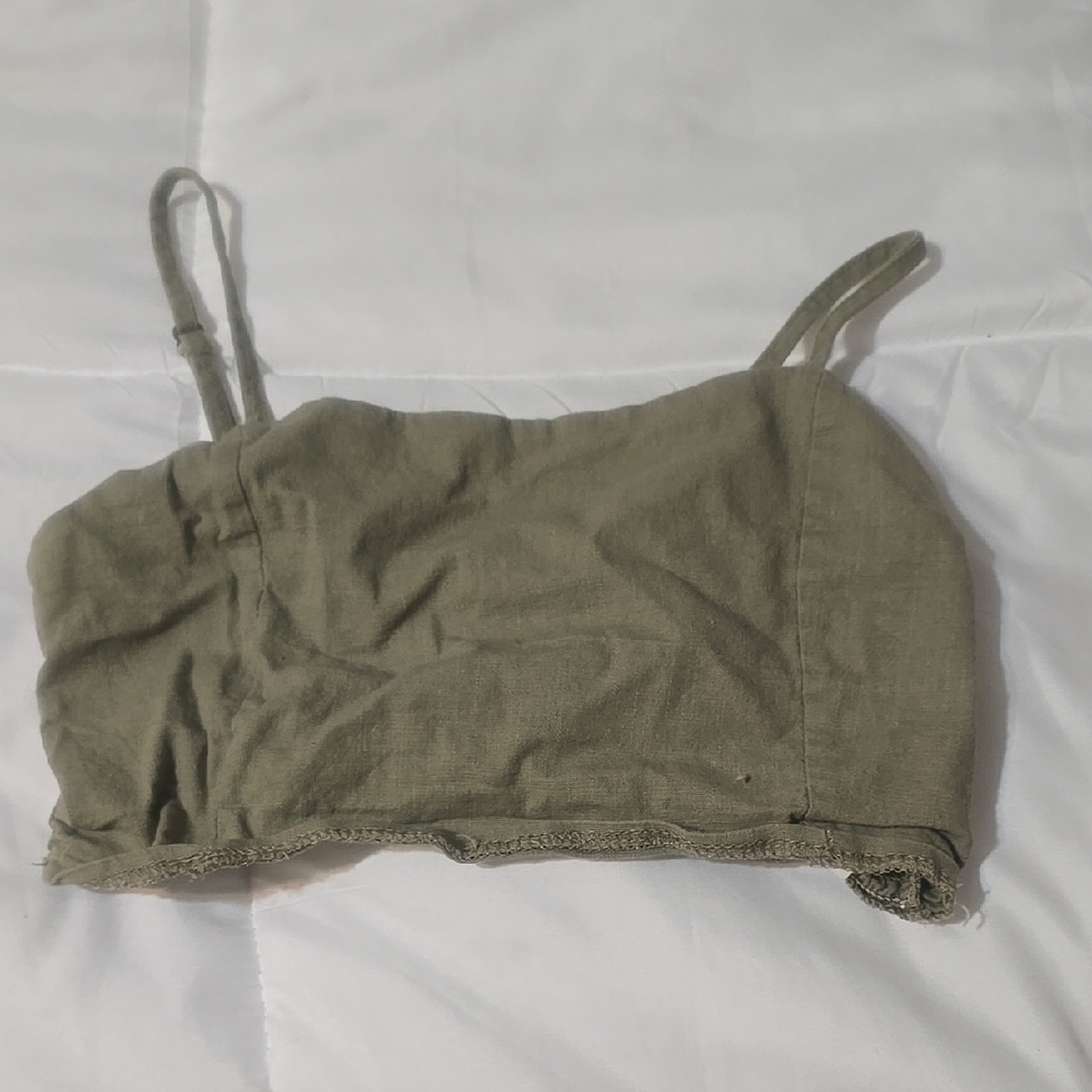 Olive Green Crop Top